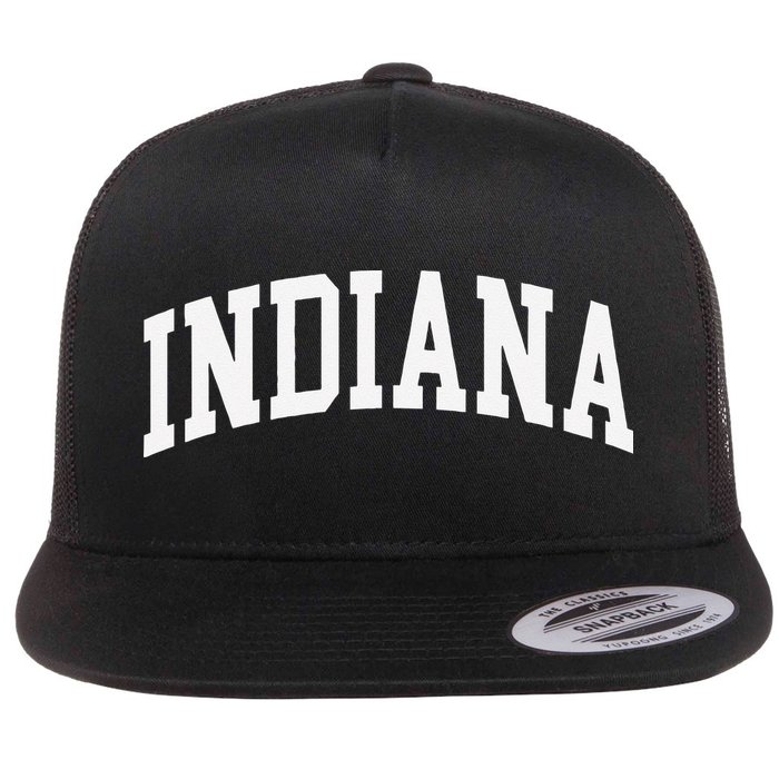 Indiana Throwback Design Classic Flat Bill Trucker Hat