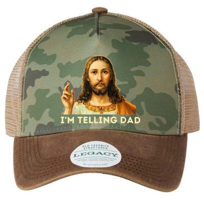 IM Telling Dad Religious Christian Jesus Meme Legacy Tie Dye Trucker Hat
