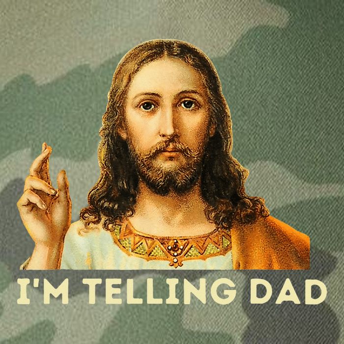 IM Telling Dad Religious Christian Jesus Meme Legacy Tie Dye Trucker Hat