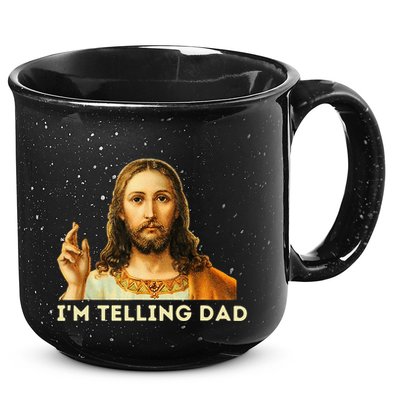 IM Telling Dad Religious Christian Jesus Meme 15oz Campfire Ceramic Mug