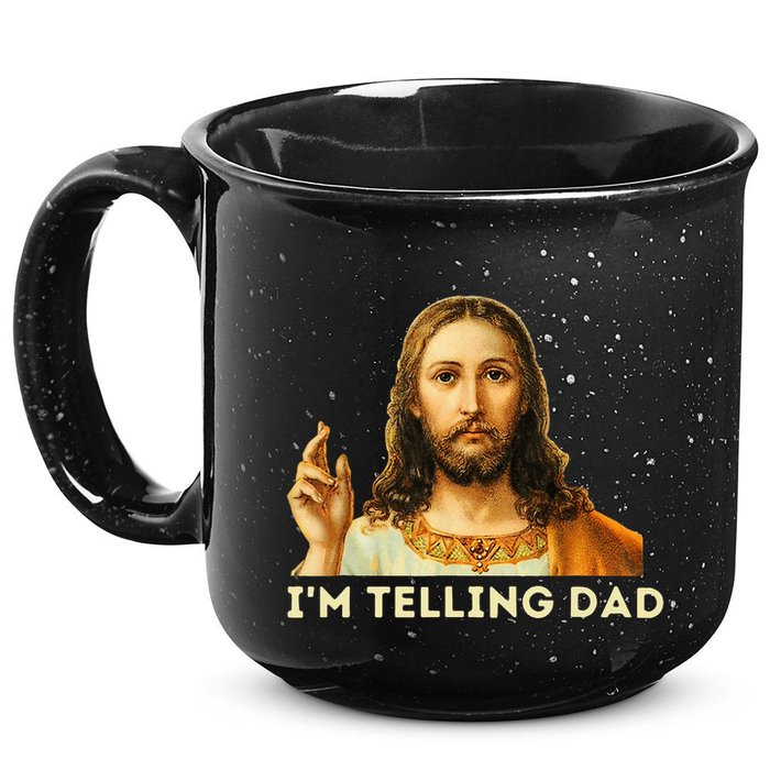 IM Telling Dad Religious Christian Jesus Meme 15oz Campfire Ceramic Mug