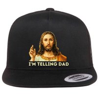 IM Telling Dad Religious Christian Jesus Meme Flat Bill Trucker Hat
