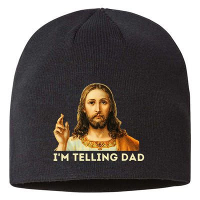 IM Telling Dad Religious Christian Jesus Meme Sustainable Beanie