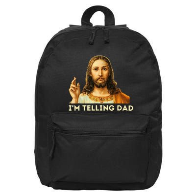 IM Telling Dad Religious Christian Jesus Meme 16 in Basic Backpack