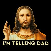 IM Telling Dad Religious Christian Jesus Meme 16 in Basic Backpack