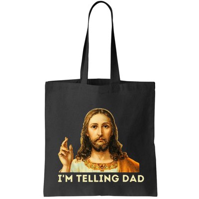 IM Telling Dad Religious Christian Jesus Meme Bag