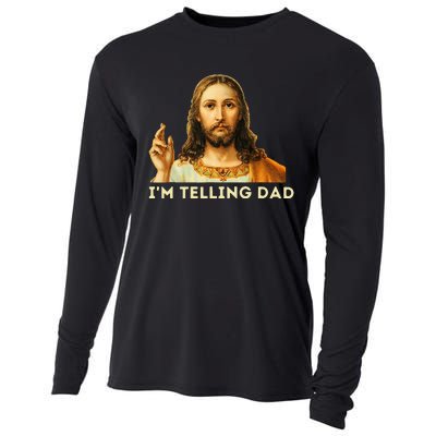 IM Telling Dad Religious Christian Jesus Meme Cooling Performance Long Sleeve Crew