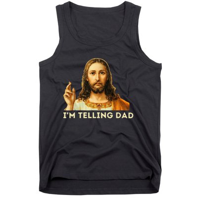 IM Telling Dad Religious Christian Jesus Meme Tank Top