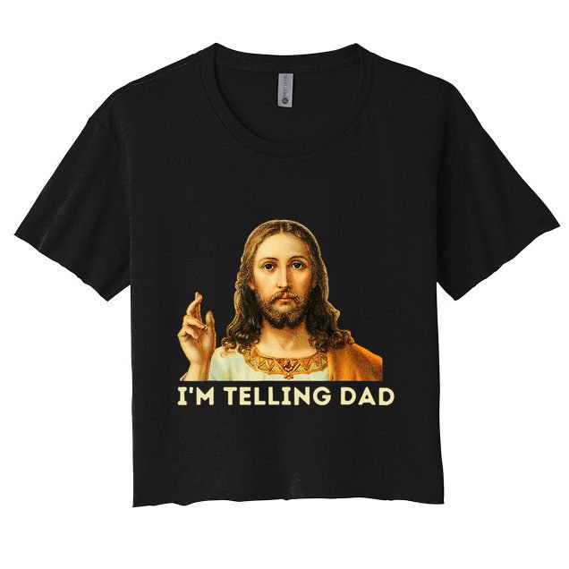 IM Telling Dad Religious Christian Jesus Meme Crop Top