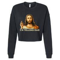 IM Telling Dad Religious Christian Jesus Meme Cropped Pullover Crew