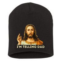IM Telling Dad Religious Christian Jesus Meme Short Acrylic Beanie