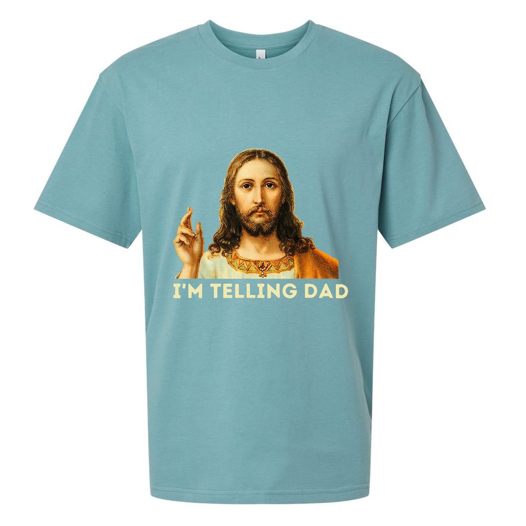 IM Telling Dad Religious Christian Jesus Meme Sueded Cloud Jersey T-Shirt