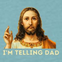 IM Telling Dad Religious Christian Jesus Meme Sueded Cloud Jersey T-Shirt