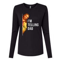 Im Telling Dad Funny Religious Christian Jesus Meme Womens Cotton Relaxed Long Sleeve T-Shirt