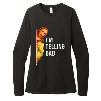 Im Telling Dad Funny Religious Christian Jesus Meme Womens CVC Long Sleeve Shirt