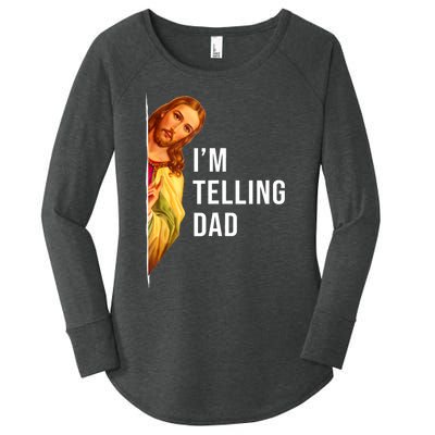 Im Telling Dad Funny Religious Christian Jesus Meme Women's Perfect Tri Tunic Long Sleeve Shirt