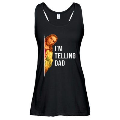 Im Telling Dad Funny Religious Christian Jesus Meme Ladies Essential Flowy Tank