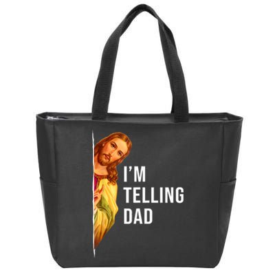 Im Telling Dad Funny Religious Christian Jesus Meme Zip Tote Bag