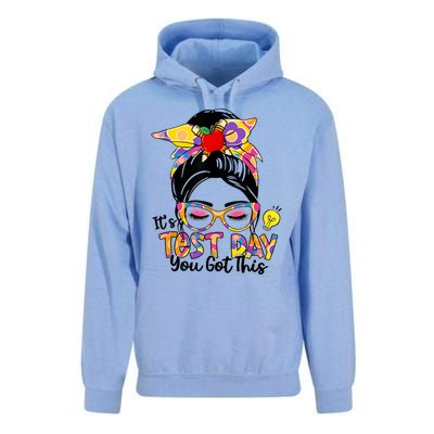 ItS Test Day You Got This Messy Bun Teacher Testing Exam Unisex Surf Hoodie