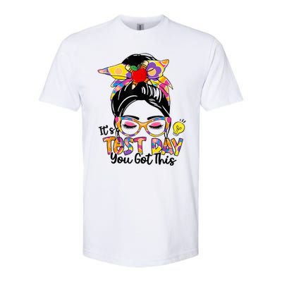 ItS Test Day You Got This Messy Bun Teacher Testing Exam Softstyle® CVC T-Shirt