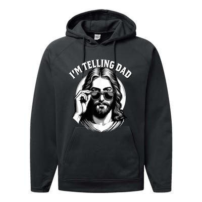 IM Telling Dad Funny Religious Christian Jesus Meme Performance Fleece Hoodie