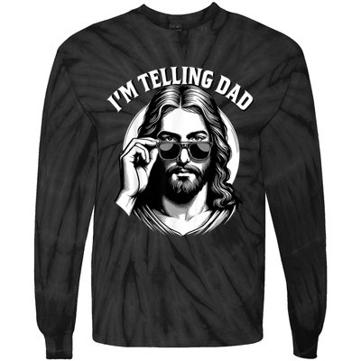 IM Telling Dad Funny Religious Christian Jesus Meme Tie-Dye Long Sleeve Shirt