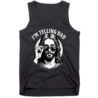 IM Telling Dad Funny Religious Christian Jesus Meme Tank Top