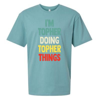 IM Topher Doing Topher Things Fun Personalized Name Topher Sueded Cloud Jersey T-Shirt