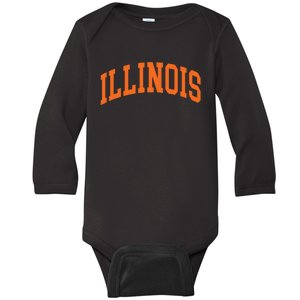 Illinois Throwback Design Classic Baby Long Sleeve Bodysuit