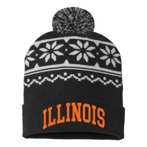 Illinois Throwback Design Classic USA-Made Snowflake Beanie