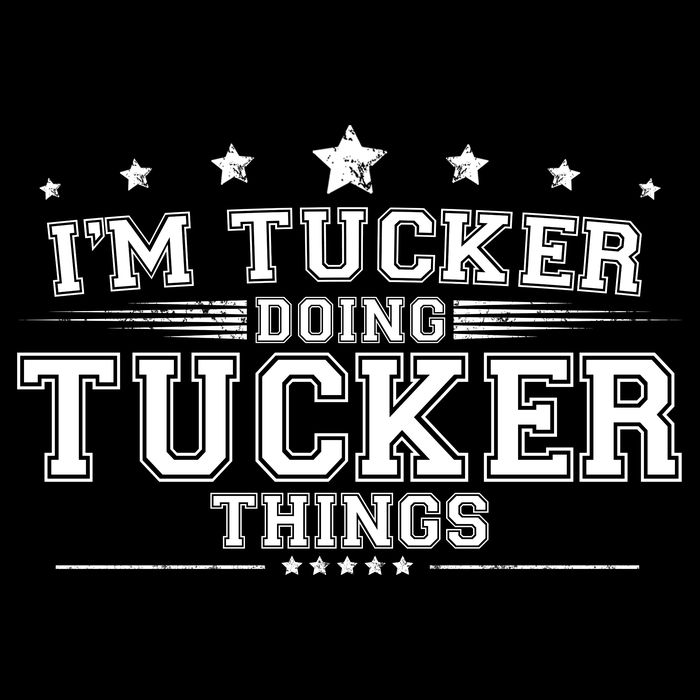 Im Tucker Doing Tucker Things Drawstring Bag