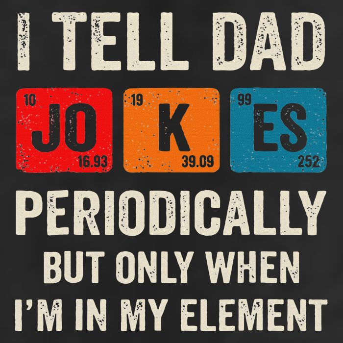 I Tell Dad Jokes Periodically But Only When I'm My Element 7 Panel Mesh Trucker Snapback Hat
