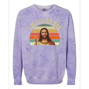 Im Telling Dad Funny Religious Christian Jesus Colorblast Crewneck Sweatshirt