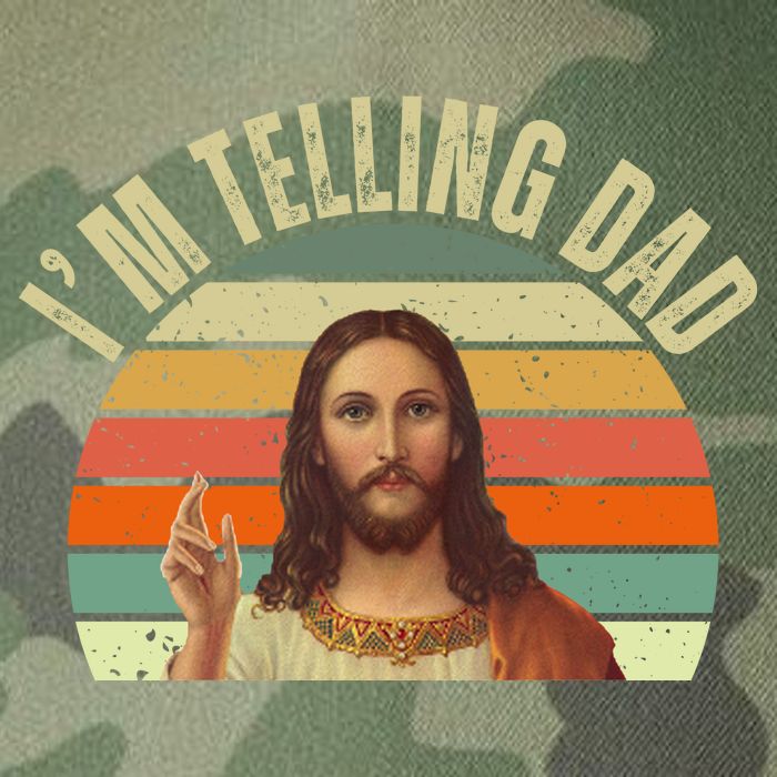 Im Telling Dad Funny Religious Christian Jesus Legacy Tie Dye Trucker Hat