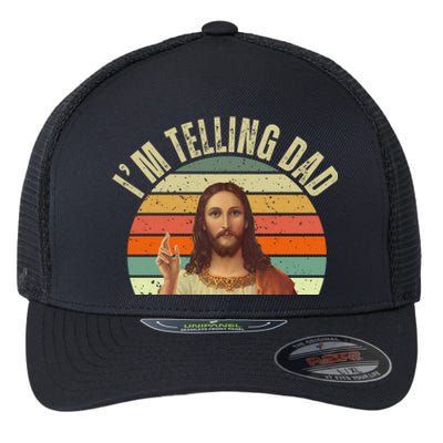 Im Telling Dad Funny Religious Christian Jesus Flexfit Unipanel Trucker Cap