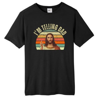 Im Telling Dad Funny Religious Christian Jesus Tall Fusion ChromaSoft Performance T-Shirt