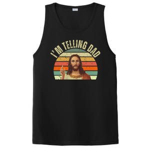 Im Telling Dad Funny Religious Christian Jesus PosiCharge Competitor Tank