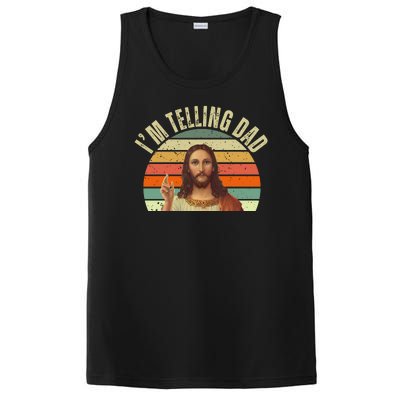 Im Telling Dad Funny Religious Christian Jesus PosiCharge Competitor Tank