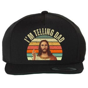 Im Telling Dad Funny Religious Christian Jesus Wool Snapback Cap