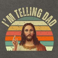 Im Telling Dad Funny Religious Christian Jesus Cotton Canvas Backpack