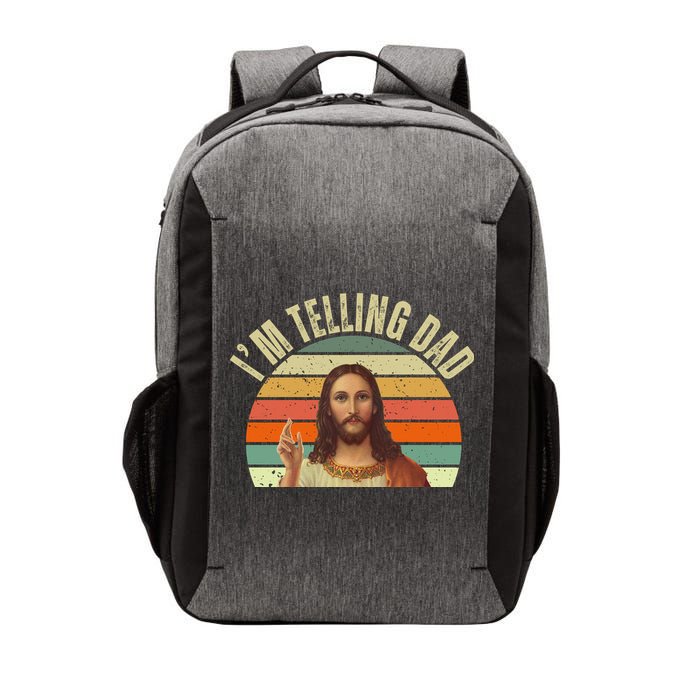 Im Telling Dad Funny Religious Christian Jesus Vector Backpack