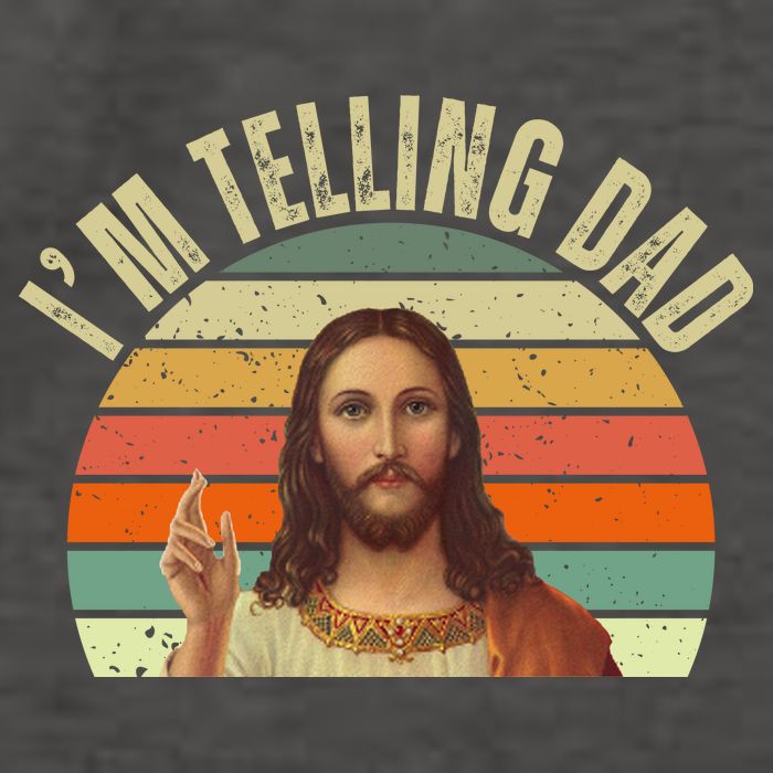 Im Telling Dad Funny Religious Christian Jesus Vector Backpack