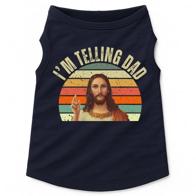Im Telling Dad Funny Religious Christian Jesus Doggie Tank