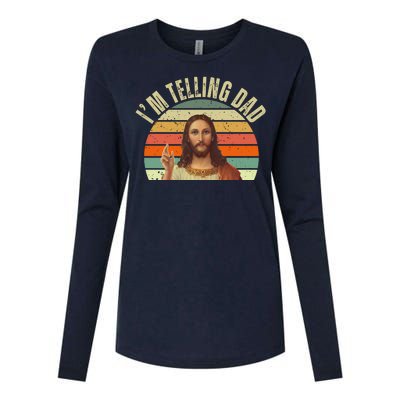 Im Telling Dad Funny Religious Christian Jesus Womens Cotton Relaxed Long Sleeve T-Shirt