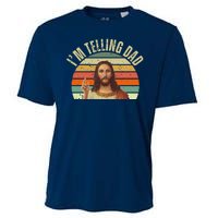 Im Telling Dad Funny Religious Christian Jesus Cooling Performance Crew T-Shirt