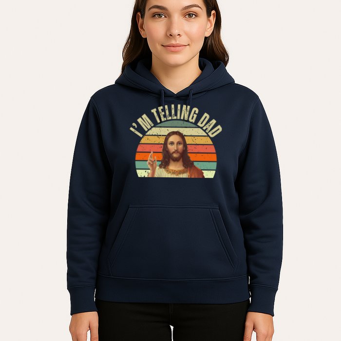 Im Telling Dad Funny Religious Christian Jesus Hoodie