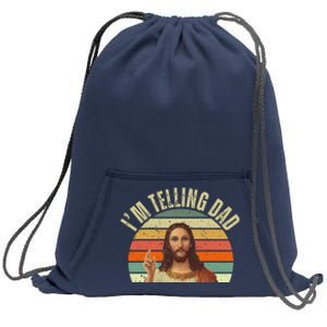 Im Telling Dad Funny Religious Christian Jesus Sweatshirt Cinch Pack Bag