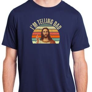 Im Telling Dad Funny Religious Christian Jesus Adult ChromaSoft Performance T-Shirt