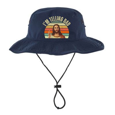 Im Telling Dad Funny Religious Christian Jesus Bucket Hat