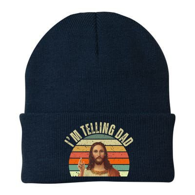 Im Telling Dad Funny Religious Christian Jesus Knit Cap Winter Beanie